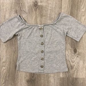 Gray Crop Top